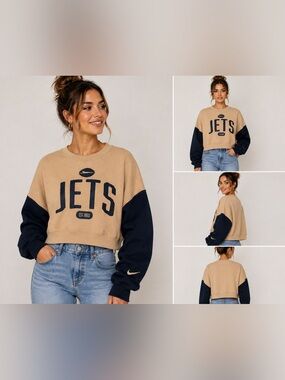Nike NFL New York Jets Women’s Colorblock Crewneck Sweatshirt NWT M